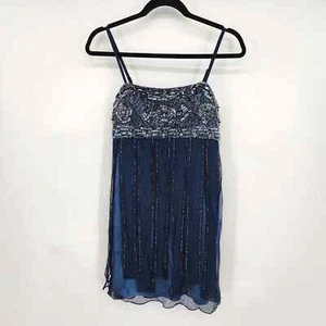 Mini Vestido Adrianna Papell con cuentas de seda cóctel ocasión especial talla 4 nuevo con etiquetas - Imagen 1 de 8