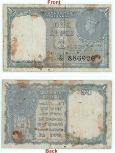 1944 C.E. Billete de 1 (uno) RS firmado por Jones Jorge VI Rey coleccionable. G5-57 - Imagen 1 de 5