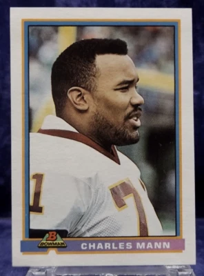 1991 Bowman #529 - Charles Mann - Washington Redskins - Near Mint - Image 1 of 2