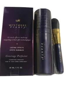 WESTMORE BEAUTY FONDOTINTA PERFECTOR COPERTURA VISO + CORRETTORE CON PENNELLO LUCE - Foto 1 di 7