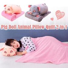 Pig Doll Animal Pillow Quilt 2 In 1 Car Cushion Multi-Function Blanket✨a H7Y2