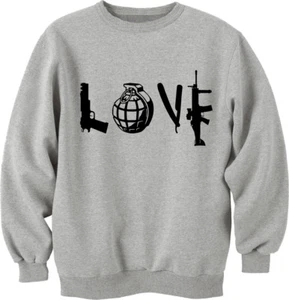 Love Weapons Anonymous Banksy Logo Streetwear Unisex Sweatshirt Jumper Pullover - Picture 1 of 3