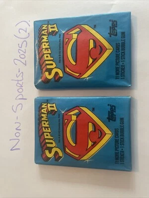 2 X Superman 2, 22 Cards + 2 Sticker + Gum Topps 1980 Unopened  ULTRA RARE  - Image 1 of 2