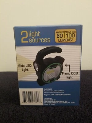 New Battery Powered COB LED Portable Work Light, 2 Light Sources, 60&100 Lumens  - Image 1 of 2