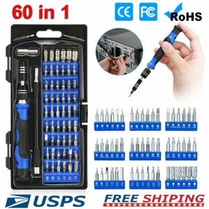 60 in 1 Magnetic Precision Screwdriver Set Computer Pc Phone Repair Tool Kit US - Picture 1 of 12