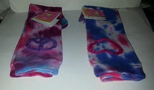 Girls Joe Boxer Brand Multi colored Peace Sign or Heart Toe Socks Size 6 - 8 1/2 - Picture 1 of 4