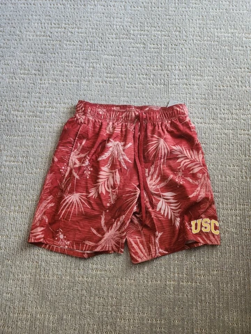 NEW USC Trojans Colosseum Red Hawaiian Print Swim Trunks Shorts Mens L Cover
