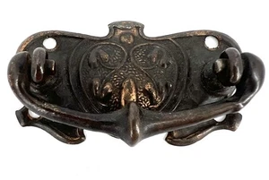 Antique 3 Inch Small - Copper Colored Art Nouveau Drawer Pull - Picture 1 of 4