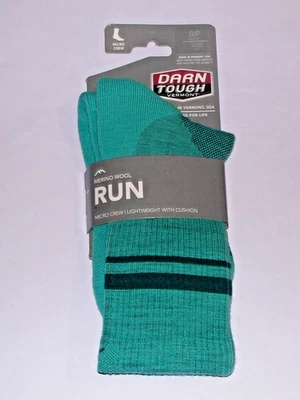 Darn Tough RUN Lightweight w/ Cushion Micro Crew Socks Women's Small Cyan - Image 1 of 4