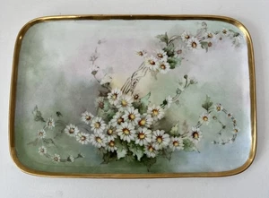 Antikes Limoges Porzellan handbemalt signiert E. Jackson Waschtisch Tablett 13”x9” - Bild 1 von 9