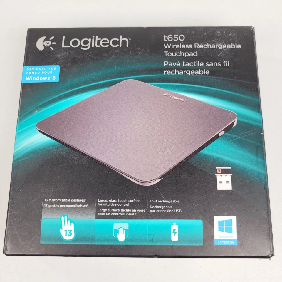 New Logitech Touchpad t650 Wireless Rechargeable Mouse Touchpad - Image 1 of 4
