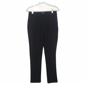 Kate Spade Edie Cigarette Pants Black Gold Zip Stretch Knit Banded Waist Women 4 - Picture 1 of 9