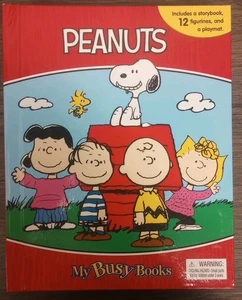 Peanuts My Busy Books, Storybook 12 Figures And A Playmat, Snoopy & Gang, New - Picture 1 of 6