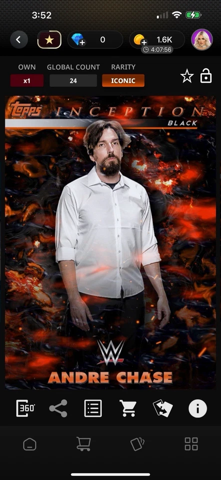 WWE SLAM 25 DIGITAL CARD ICONIC INCEPTION BLACK ANDRE CHASE - Image 1 of 1