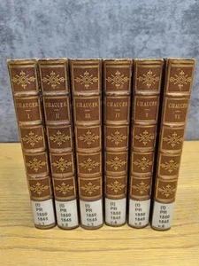 THE POETICAL WORKS OF GEOFFREY CHAUCER, 1845, 6 VOLUMES - Picture 1 of 15