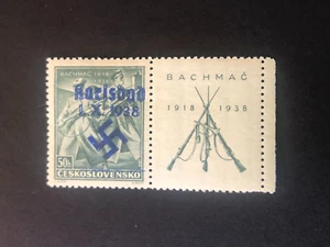 GERMANY (SUDETENLAND-KARLSBAD) WWII-GERMAN OCC. Local ovpt 50 h. blue MNH /s2 - Picture 1 of 2