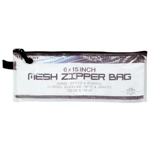 Vinyl 6"x15" Mesh Bag with Zipper Translucent Storage for Documents & DIY - Picture 1 of 8