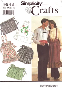 Simplicity 9948 ~ His & Hers Aprons~2 sizes~Ruffles~Tux~Simple or Dressy - Picture 1 of 4