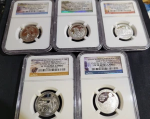 2016S~90% SILVER 25C NGC PF 70 ULTRA CAMEO~Silver Quarters 5 COIN PROOF SET~9/14 - Picture 1 of 7