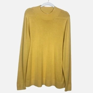 Suéter Antiguo Azul Marino Tejido Fino Cuello Simulado Amarillo Grande - Imagen 1 de 10