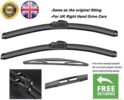 For Peugeot Ion 2010-2024 Front and Rear Windscreen Wipers 28"12" - Image 1 of 4