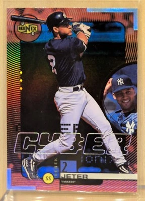 1999 Upper Deck Ionix CYBER #8 Derek Jeter Yankees HOF RARE HOLOFOIL INSERT - Image 1 of 2