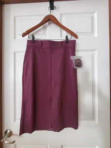 New Ann Taylor Skirt Plum Burgandy Belted Pencil Skirt Size 6 - Picture 1 of 5