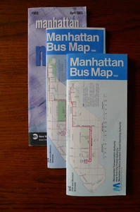 (3) Manhattan Bus Maps 1987 1989 & 2003 NYCTA MTA New York City - Picture 1 of 11