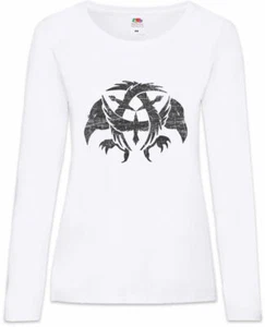 Ravens Damen Langarm T-Shirt Vikings Odin Hugin und Munin Wikinger Odhins Raben - Picture 1 of 1