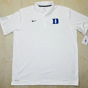 NEW XXL Duke Blue Devils Nike Primary Logo Varsity Performance Polo Shirt White - Picture 1 of 15