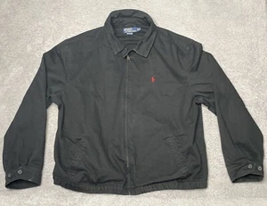 Vintage Polo Ralph Lauren Harrington Full Zip Black Bomber Jacket Mens 2XL - Picture 1 of 10