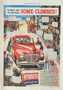 Coche rojo Plymouth 1941 anuncio de colección en ventas y en la carretera algún escalador - Imagen 1 de 1