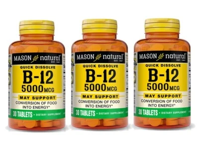 Vitamina B12 5000 mcg Conversión Rápida de Disolución Alimentos en Energía PACK 3 X 30 = 90 Foto 1 de 4