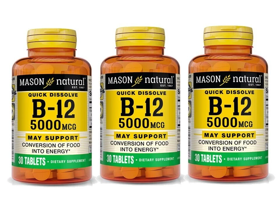Mason Natural Vitamin B-12 5000 Mcg Sublingual Tablets 30 EA