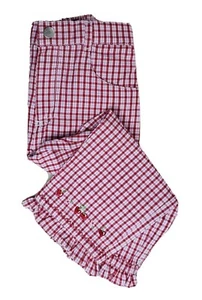 24 Month Girl Long Pants Tall Red White Checker Cherries Cherry 100% Cotton - Picture 1 of 10
