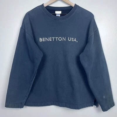 Vintage Benetton USA Women's Cotton Blend Spellout Sweatshirt Size S; 90s - Image 1 of 4