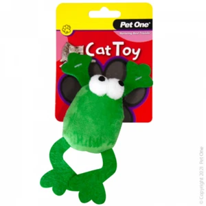 Pet One Cat Toy Plush Jumping Frog Green 14.5cm - Picture 1 of 1