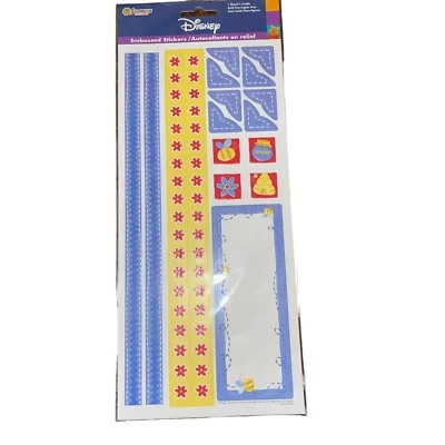 DISNEY Winnie Pooh Bear Hunny Honey Pot Hive Large Embossed Sticker Sheet HTF - Image 1 of 4