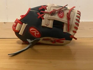 Rawlings BASEBALL GLOVE MENS 11" LEFT Hnd Leather MITT Black Red White WPL110NWS - Picture 1 of 2