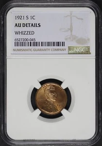 1921-S Lincoln Wheat Cent NGC AU Details Whizzed - Picture 1 of 2