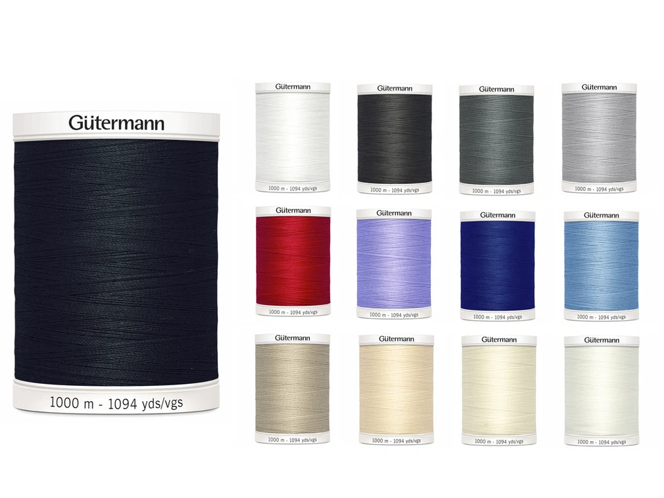 Gutermann Sew All Thread 1000m Reel - Sewing - All 13 Colours Available - Image 1 of 1