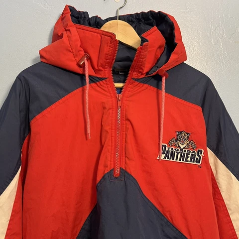 Vintage 90s Florida Panthers Fans Pick Puffer Jacket Pullover NHL Hockey Sz XL Cover