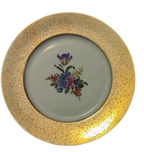 Heinrich & Co (H&C) Selb Bavaria Dinner Floral Plate Gold Rim Replacement 1pc. - Picture 1 of 5
