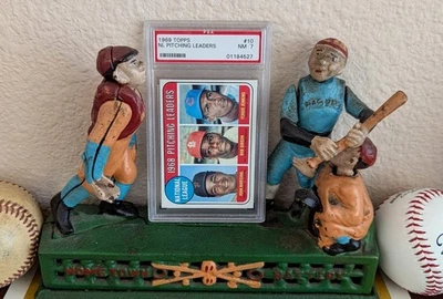 1969 TOPPS MARICHAL/GIBSON/JENKINS #10 NL PITCHING LEADERS PSA 7 - Image 1 of 4