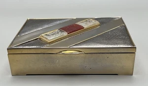 Vintage Collectible Judith Leiber Metallic Gold Etched Gems Jewelry Box Clutch - Picture 1 of 11
