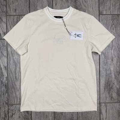 Eastside Golf Mens Shirt Short Sleeve Pique Crew Off White Embroidered NWT Sz M - Image 1 of 4