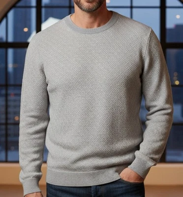 Emporio Armani 100% Virgin Wool Gray Men's crewneck sweater, Size XL - Image 1 of 4