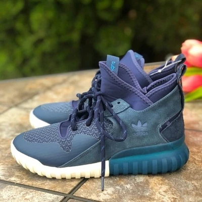 Adidas Azul Tubular X Primeknit PK Entrenadores Tenis S74926 M7/W8.5 NUEVO Foto 1 de 4