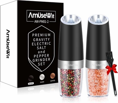 Gravity Electric Salt and Pepper Grinder Set of 2 [White Light] Battery Operated - Image 1 of 4