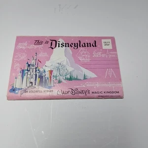 Vintage Disneyland Magic Kingdom Foldout Postcard Booklet 26 Scenes 60s Souvenir - Picture 1 of 4